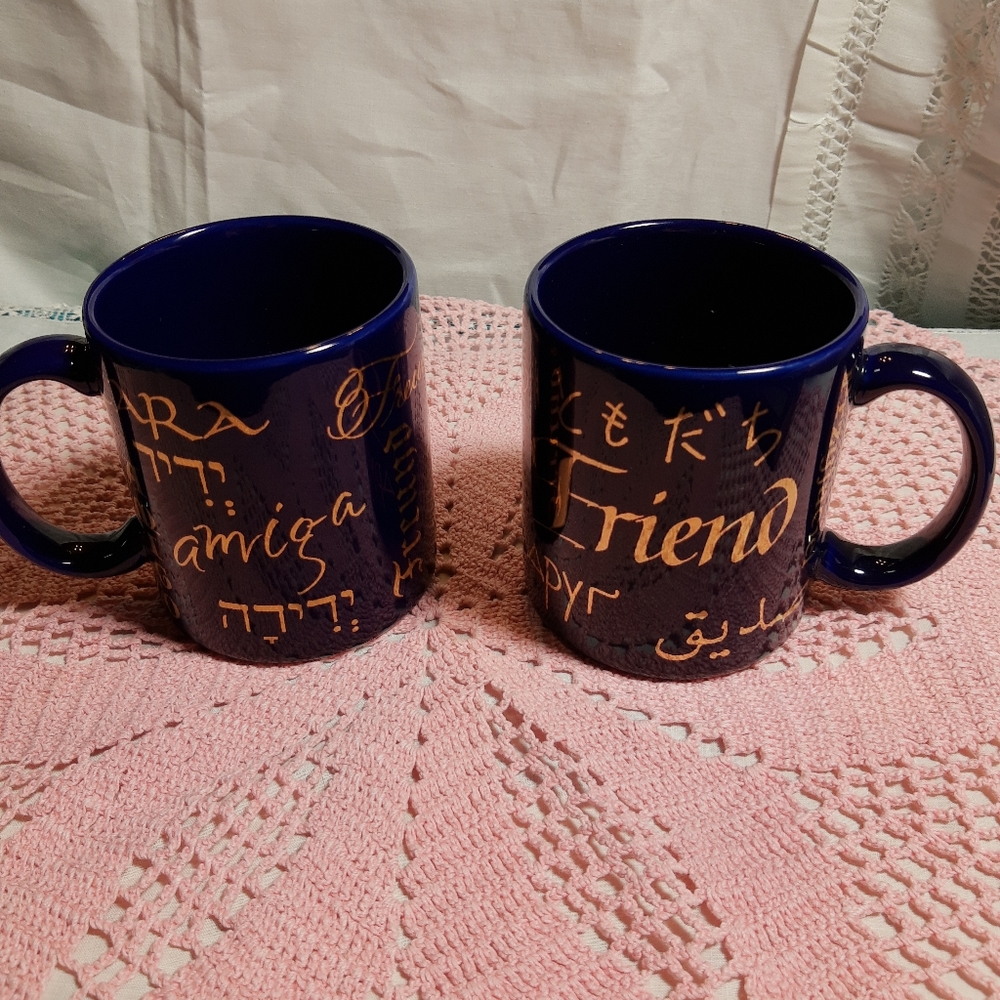 2  mugs with FRIEND inscribed in mult languages - Picture 3 of 6